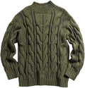 Knitted Mens Jumper Cable Knit Sweater Long Sleeve