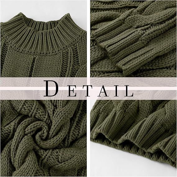 Knitted Mens Jumper Cable Knit Sweater Long Sleeve