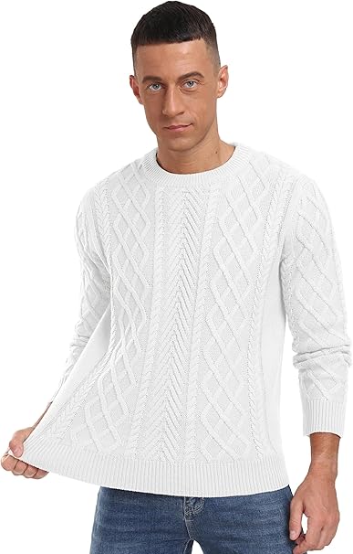 Men Casual Long Sleeve Sweaters Soft Knitted Pullover