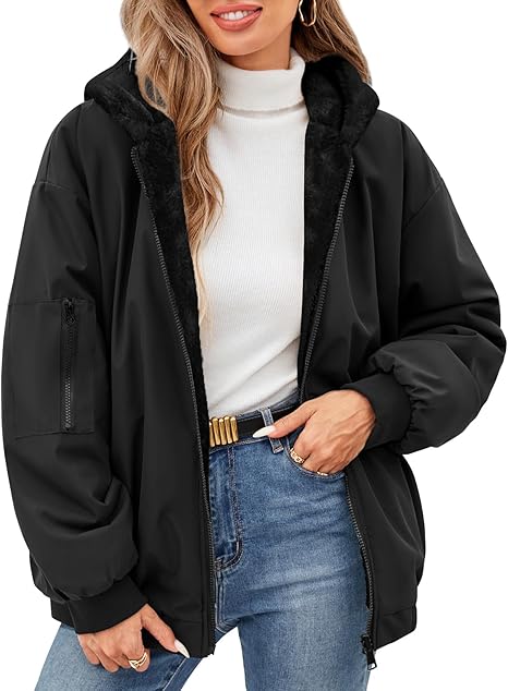 Womens Winter Jackets Thermal Zip Up Coat